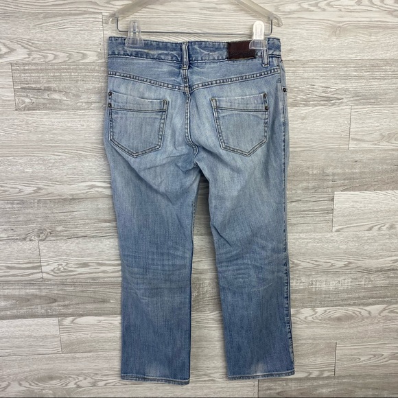 Express Light Wash Ripped Straight Leg Jeans - Picture 5 of 8